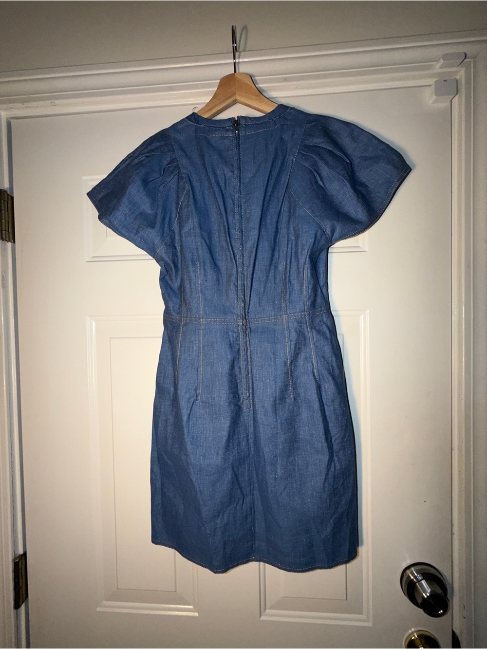 Derek Lam 10 Crosby Denim V-Neck Short Sleeve Dress - Blue. Sz 4 NWT - Picture 6 of 11